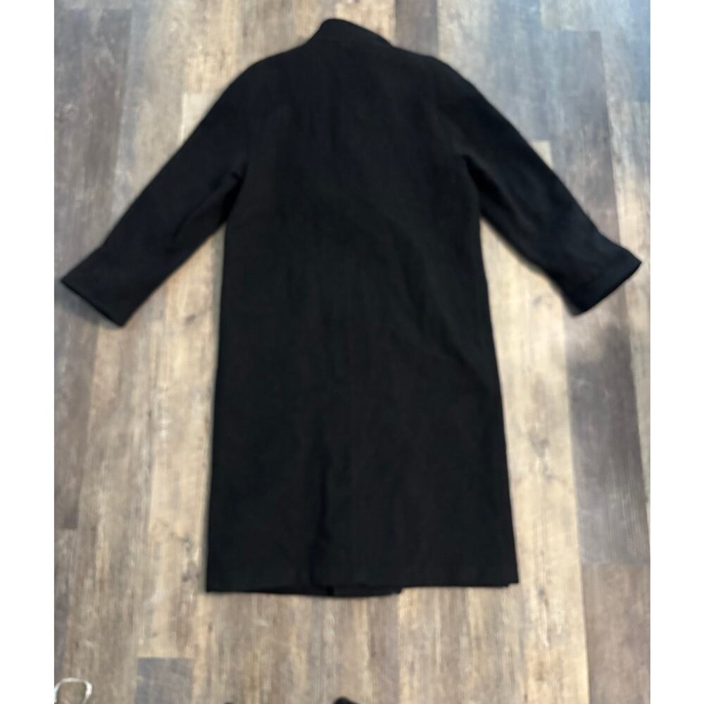 Forecaster of Boston Vintage Pure Wool Double Breasted Long Overcoat Black 11/12 - Picture 6 of 6